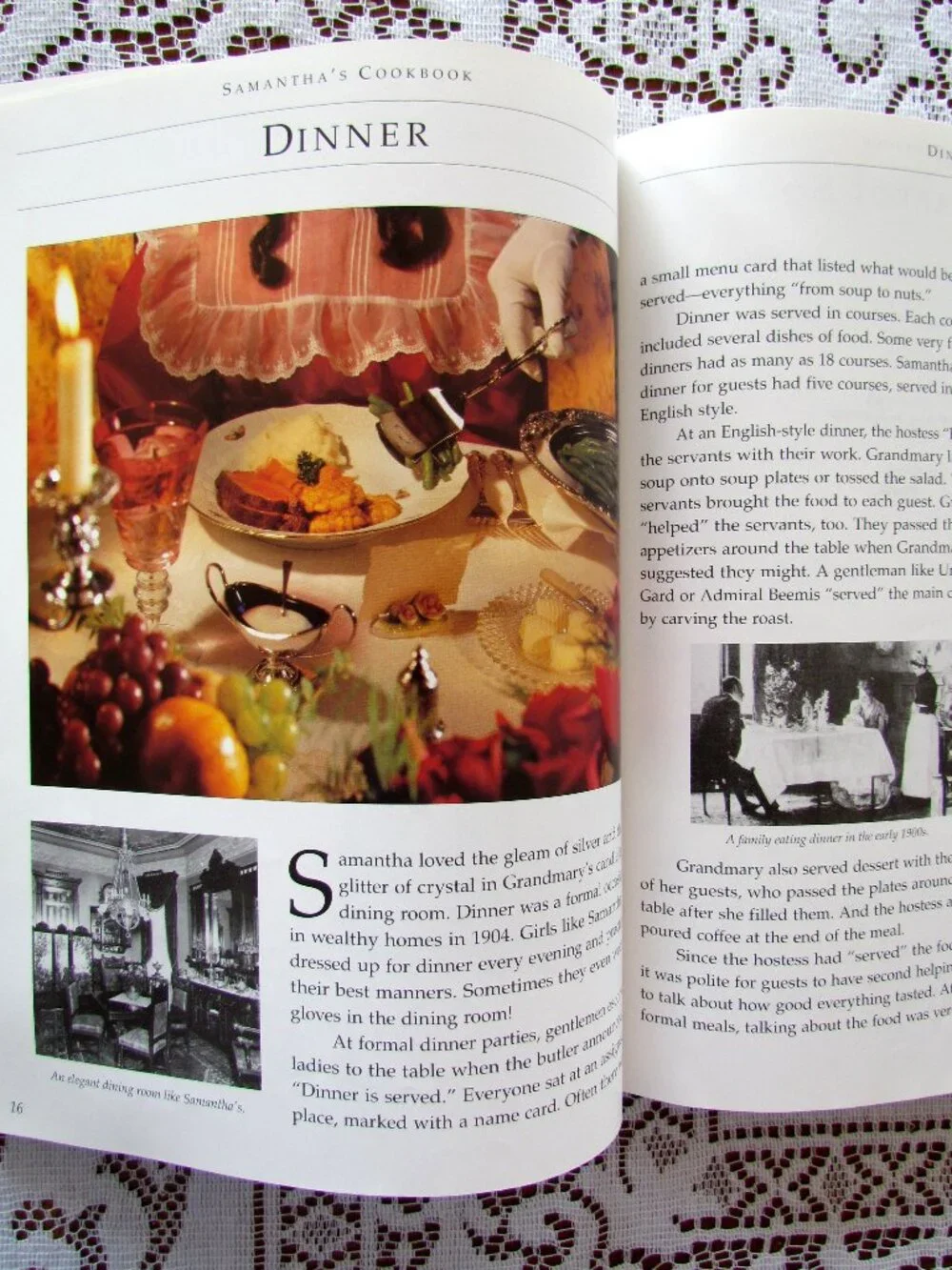 AMERICAN GIRL SAMANTHA'S COOKBOOK w EARLY 1900s RECIPES to COOK, VINTAGE 1994